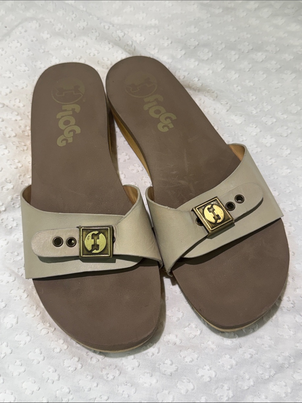 Flogg Buckled Wooden Sandals size 8